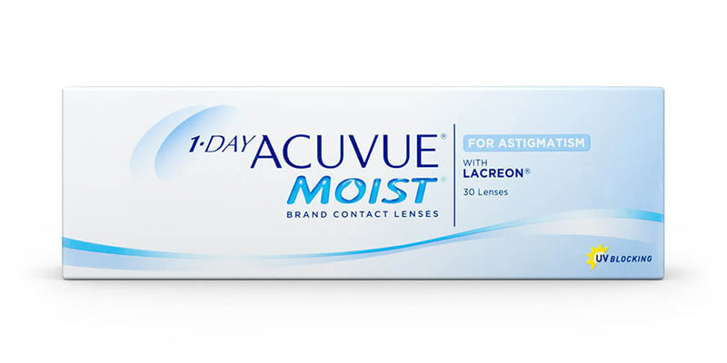 1-Day Acuvue Moist for Astigmatism Daily Toric Disposable Contact Lenses with Lacreon by Johnson & Johnson