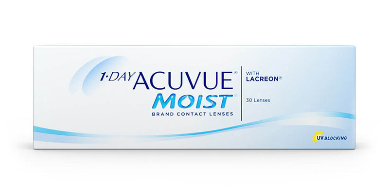 1-Day Acuvue Moist Daily Disposable Contact Lenses with Lacreon by Johnson & Johnson